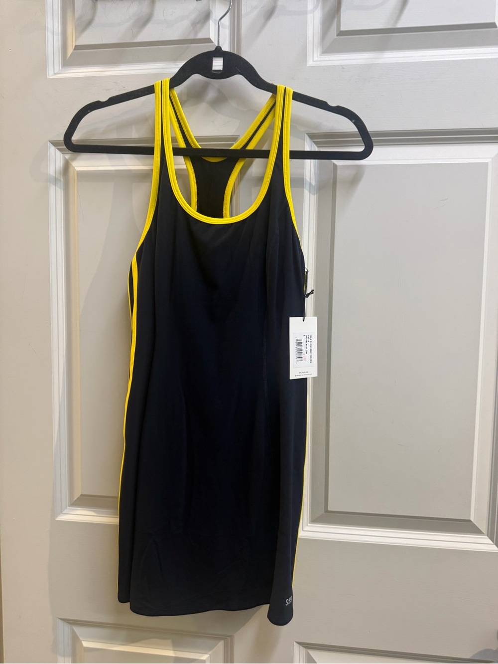 Splits59 ella air weight dress indigo/bright yellow